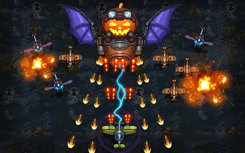 Classic vertical shooter gameplay in 1945 Air Force MOD APK