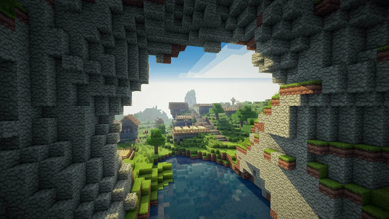 Exploring caves in Minecraft