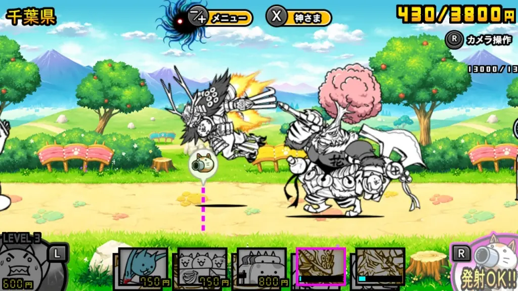 Cat battle gameplay in The Battle Cats