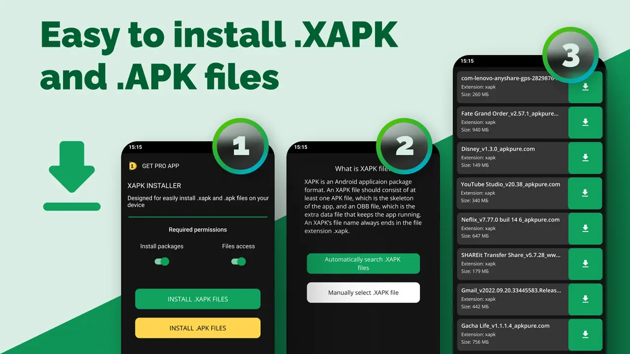 XAPK Installer MOD APK interface for installing XAPK files