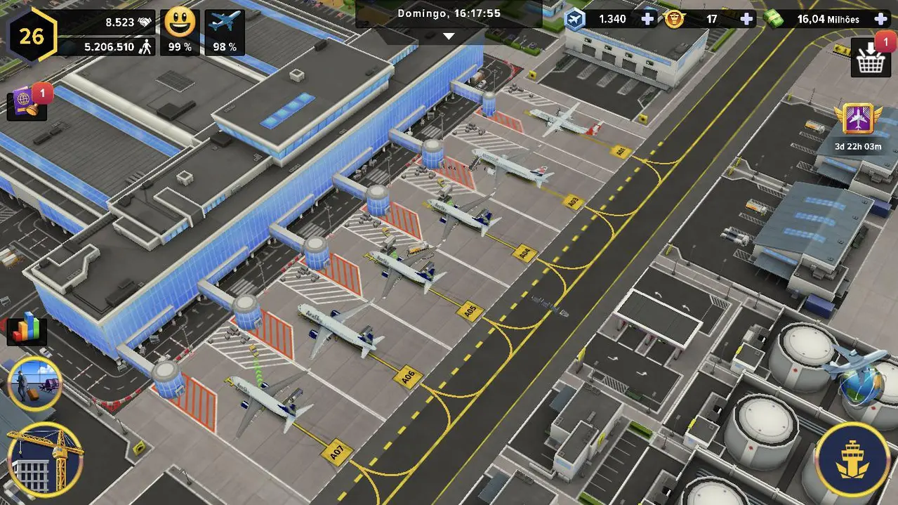 Fully developed airport view in Airport Simulator MOD APK