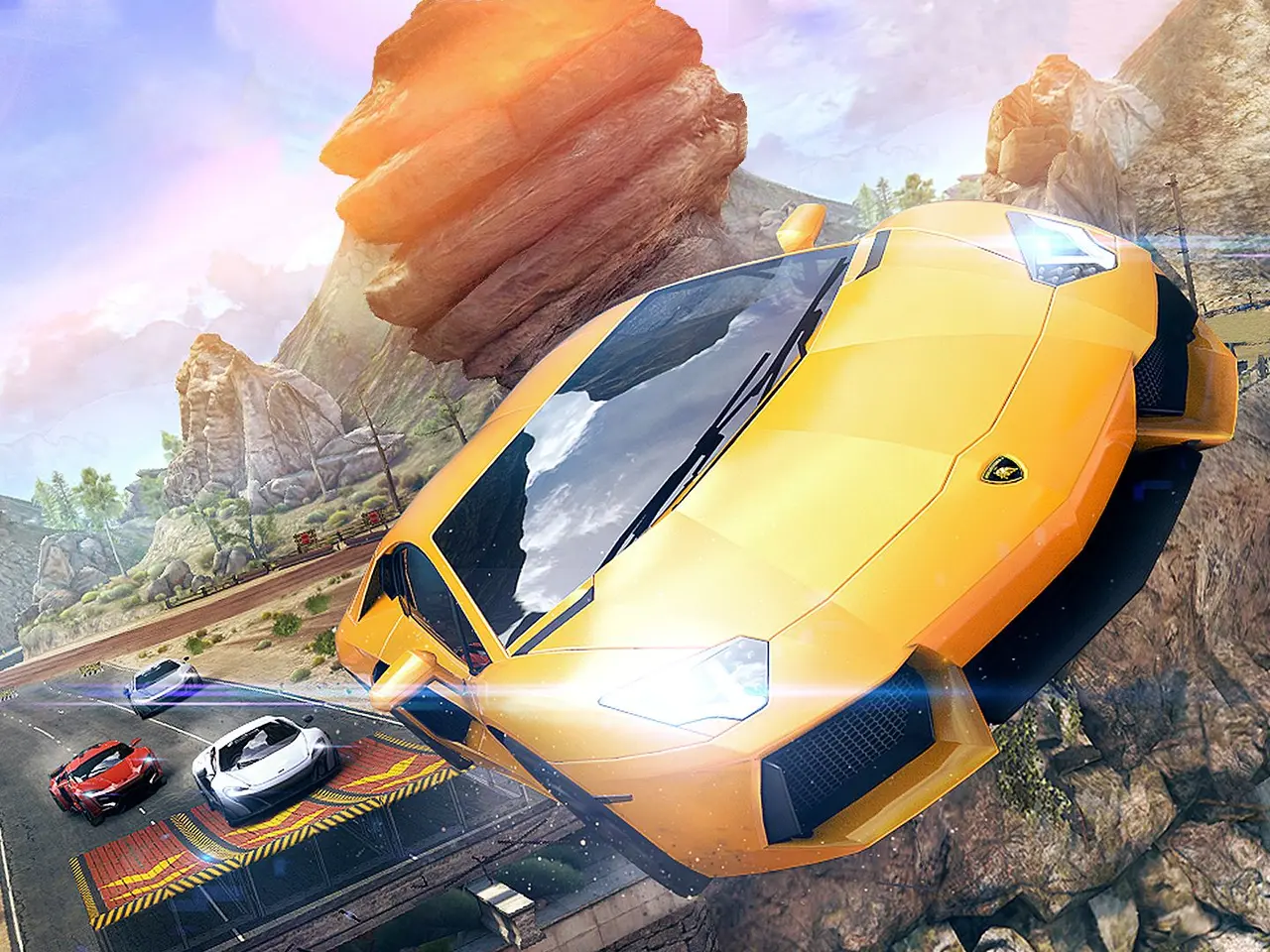 Asphalt 8 Airborne gameplay with aerial racing action