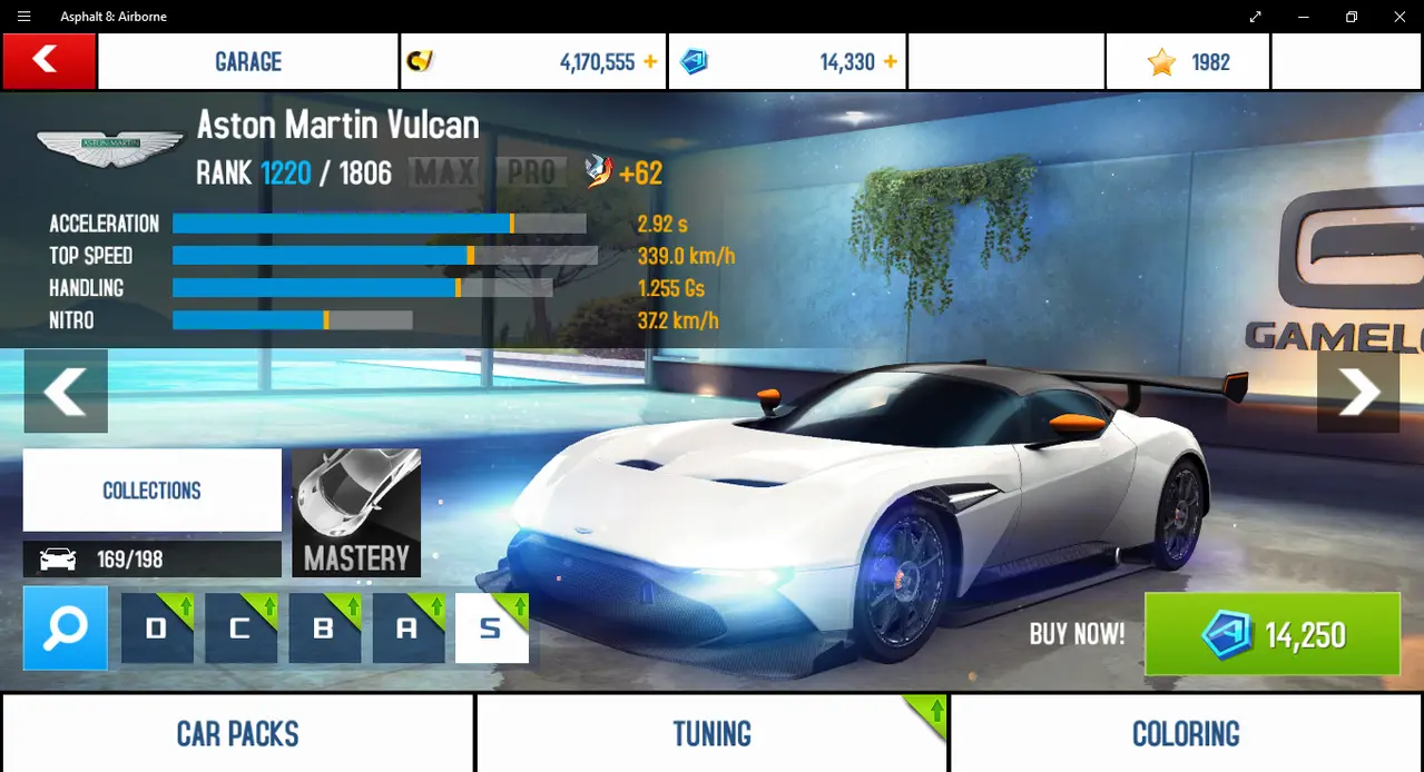 Asphalt 8 Airborne MOD APK car garage