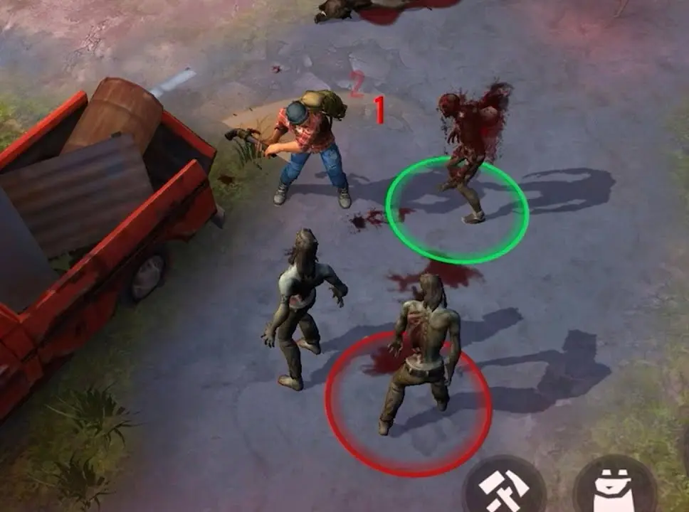 Character fighting zombies in Days After
