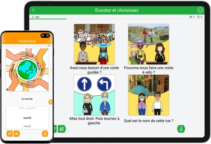 Learning vocabulary with images in FunEasyLearn