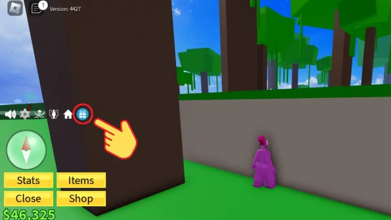 Open Blox Fruit code redemption menu