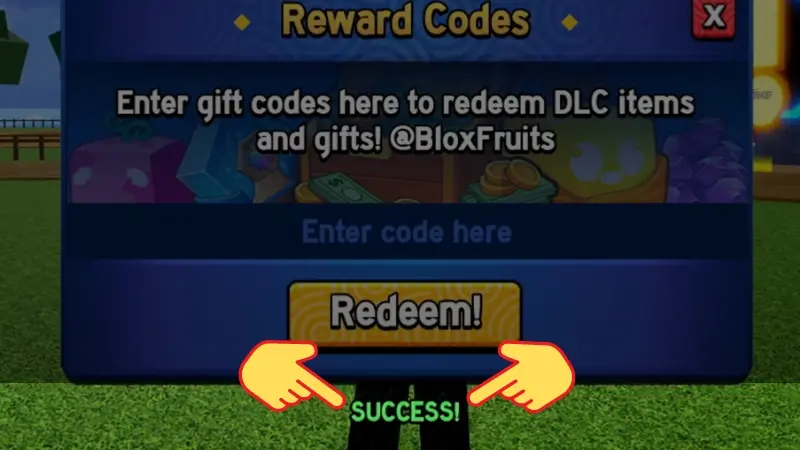 Blox Fruit code redeemed successfully