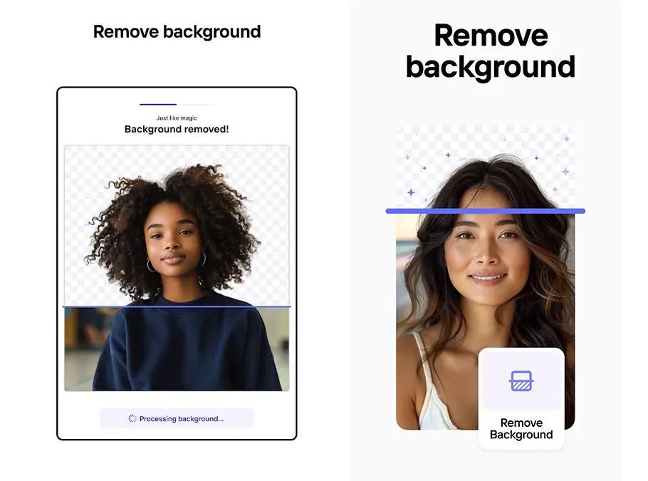 AI background removal with PhotoRoom