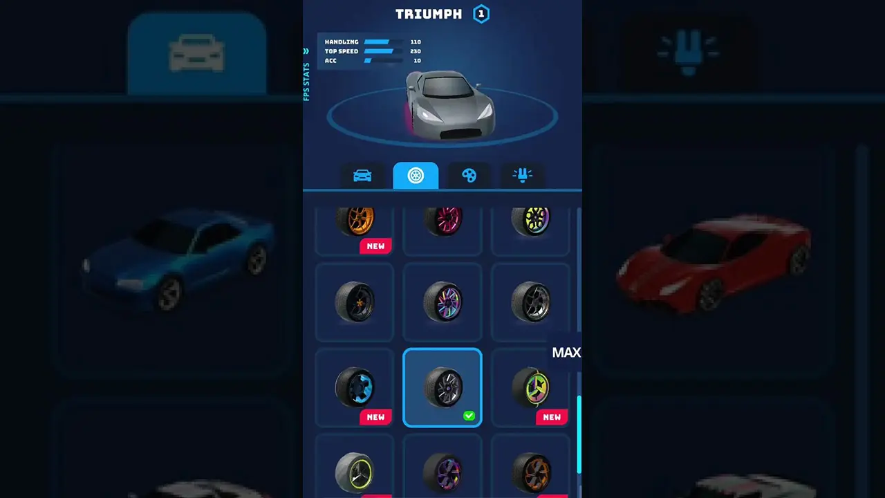 Cars and upgrade system in Race Master 3D
