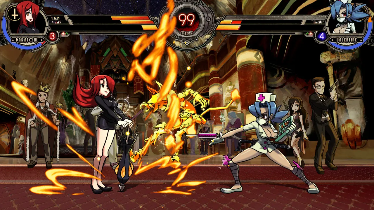Skullgirls character performing a continuous combo