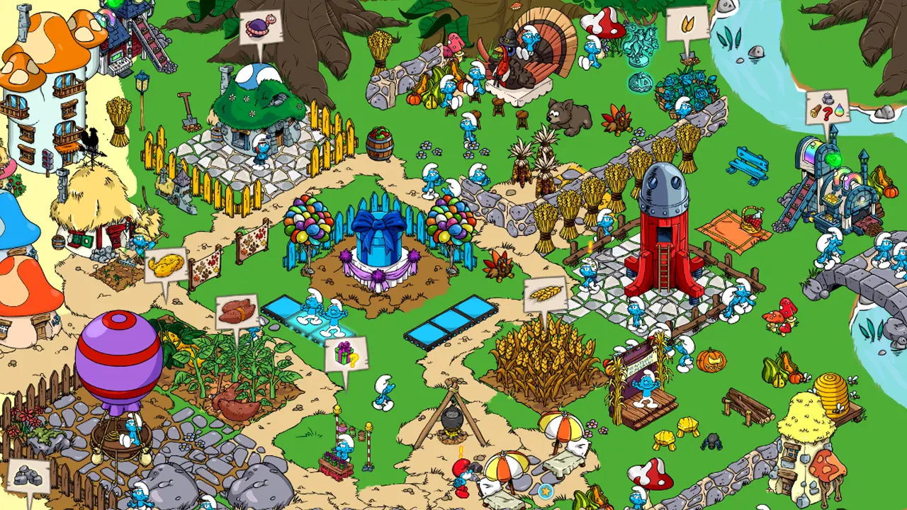 Trang trí ngôi làng Smurfs với nhiều công trình độc đáo