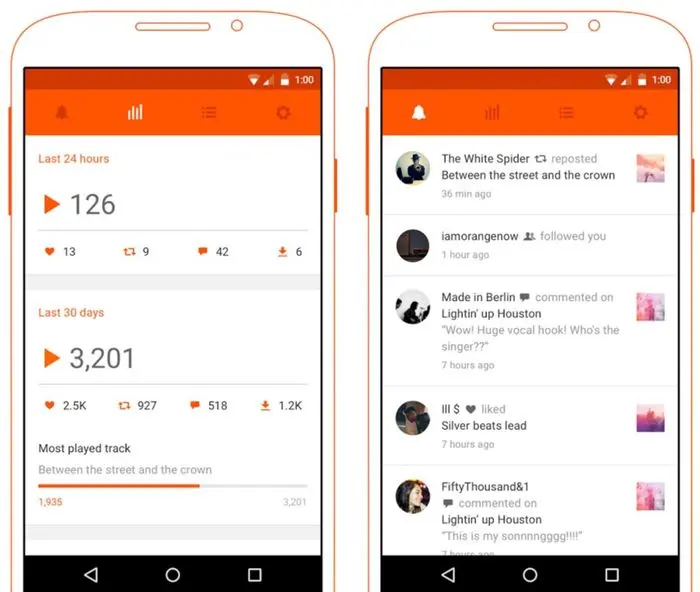 SoundCloud  APK interface without ads