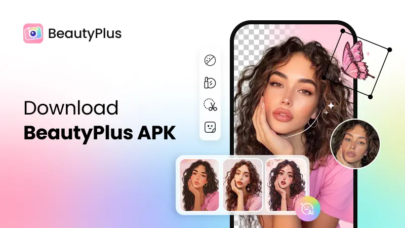Before and after editing with BeautyPlus MOD APK