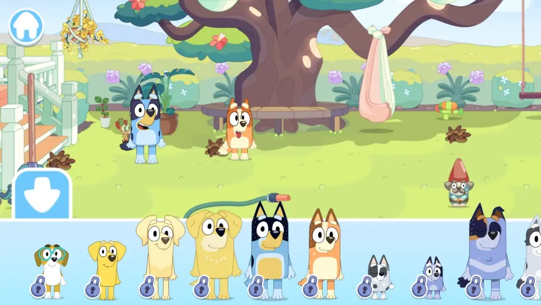 Bluey Lets Play MOD APK house interior gameplay