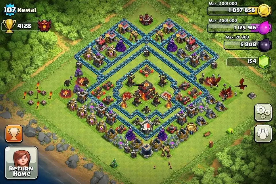 Village building interface in Clash of Clans MOD APK