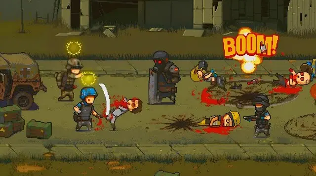 High intensity battle scene in Dead Ahead MOD APK