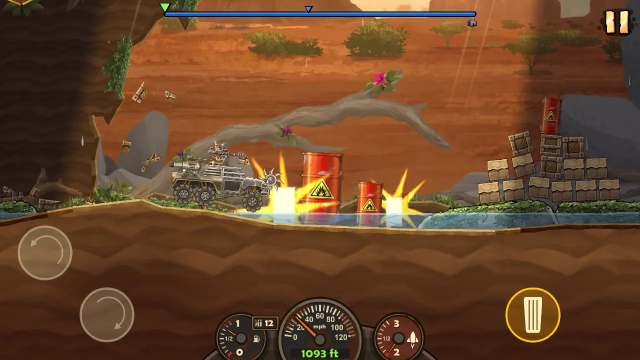 Earn to Die Rogue MOD APK gameplay crushing zombies