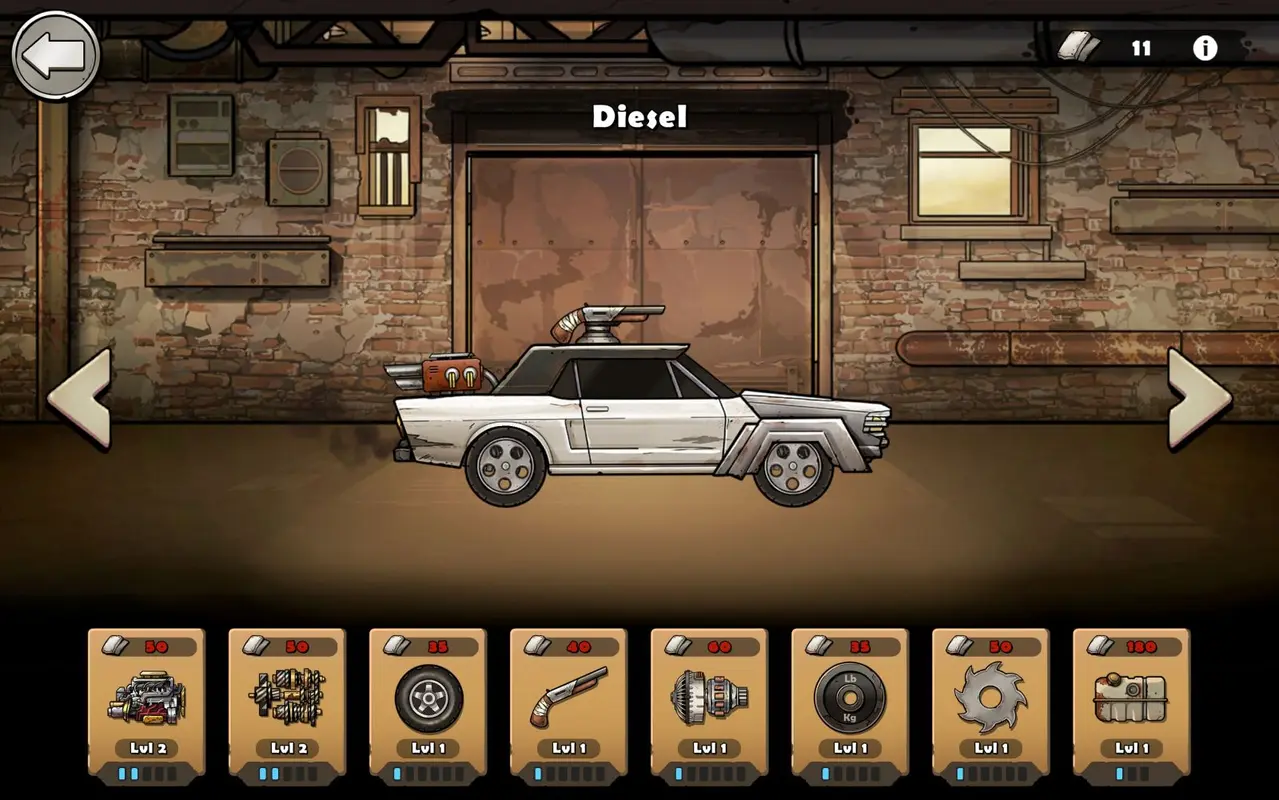 Upgrading vehicles in Earn to Die Rogue MOD APK