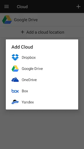Kết nối cloud trong File Manager APK