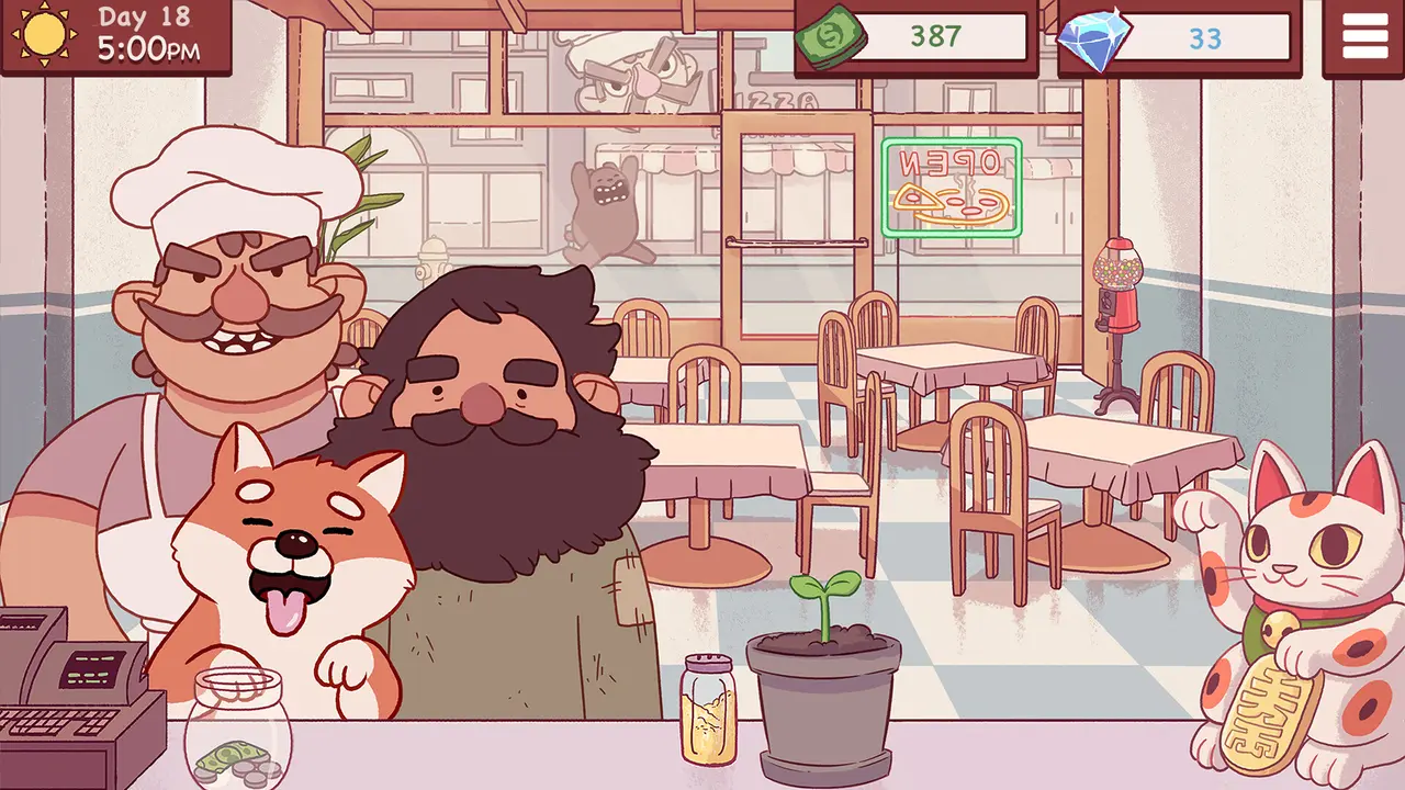 Customers in Good Pizza Great Pizza
