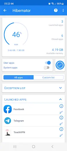 Hibernator MOD APK screenshot 1