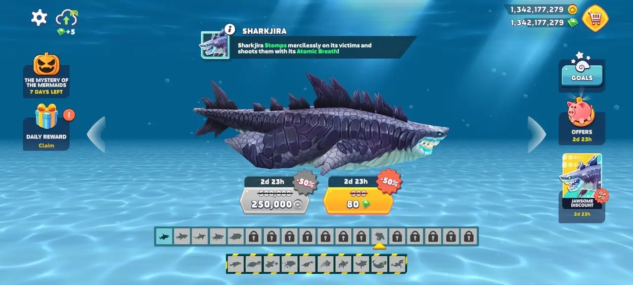 Hungry Shark Evolution upgrade system