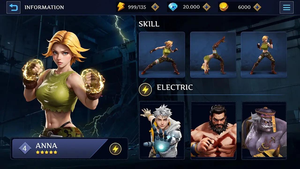 Upgrading skills in Legend Fighter MOD APK