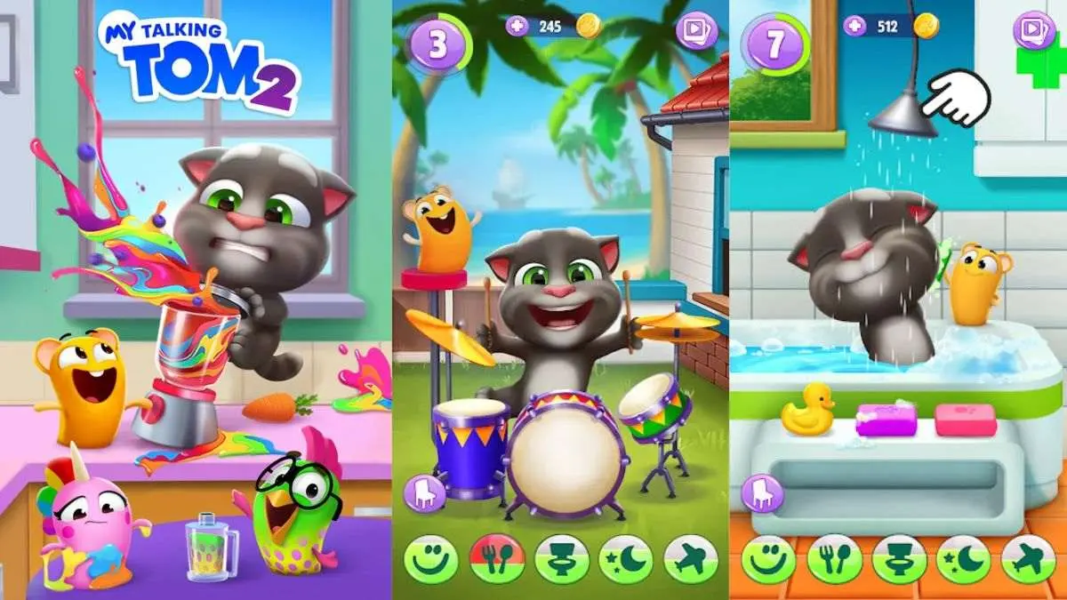 Main interface in My Talking Tom 2