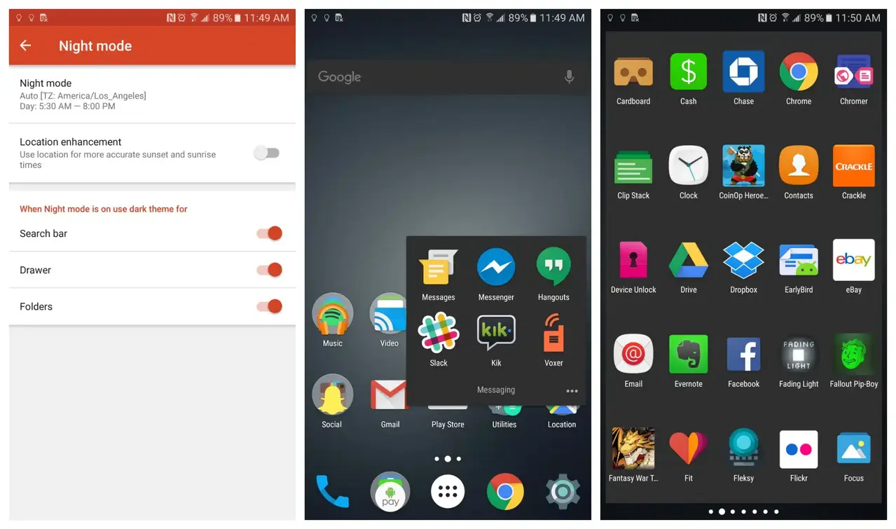 Nova Launcher gesture configuration screen