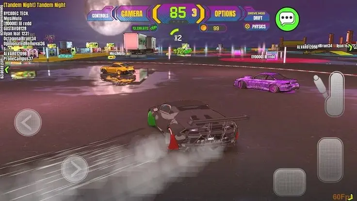 Complex track layout in Project Drift 2.0 with multiple sharp turns