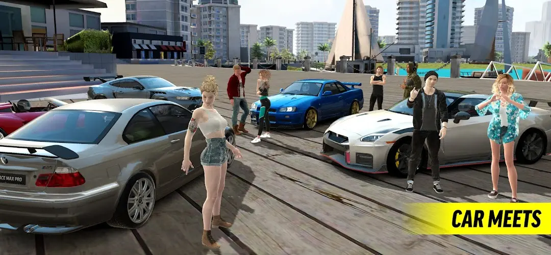 Race Max Pro gameplay with a sports car drifting on the track