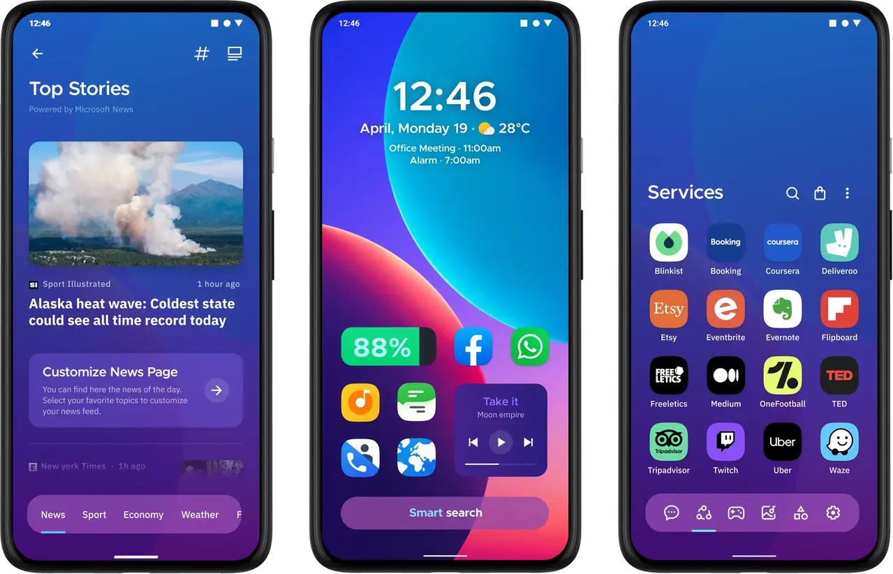 Smart Launcher Team MOD APK interface