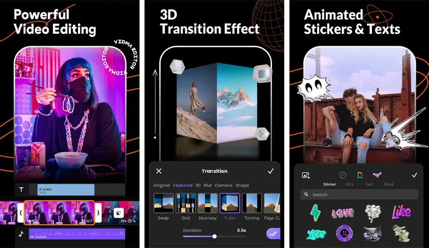 Editing and cutting videos with Vidma MOD APK