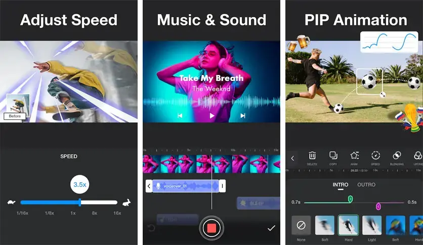 VlogU MOD APK editing interface on Android