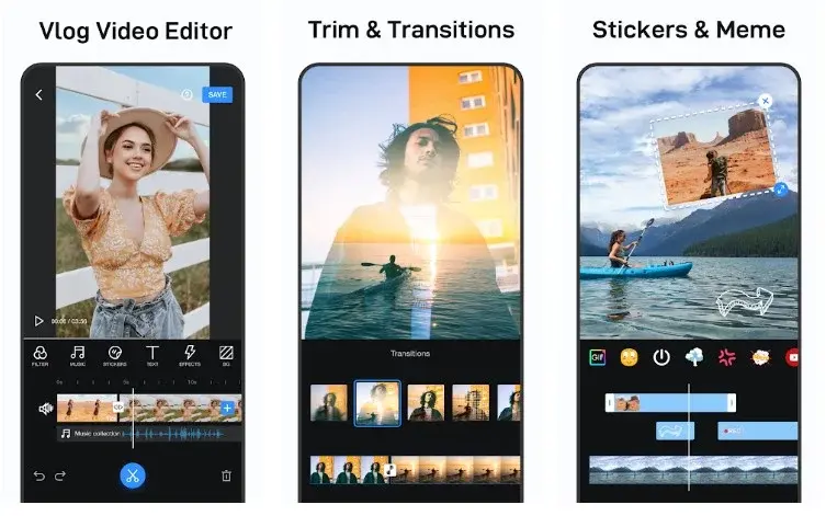 Premium transitions in VlogU MOD APK