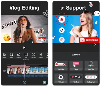 Color grading tools in VlogU MOD APK