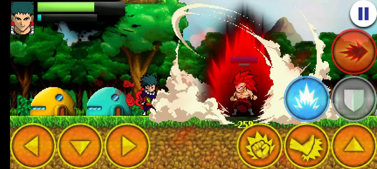 Warriors of the Universe MOD APK gameplay featuring anime-style fighters