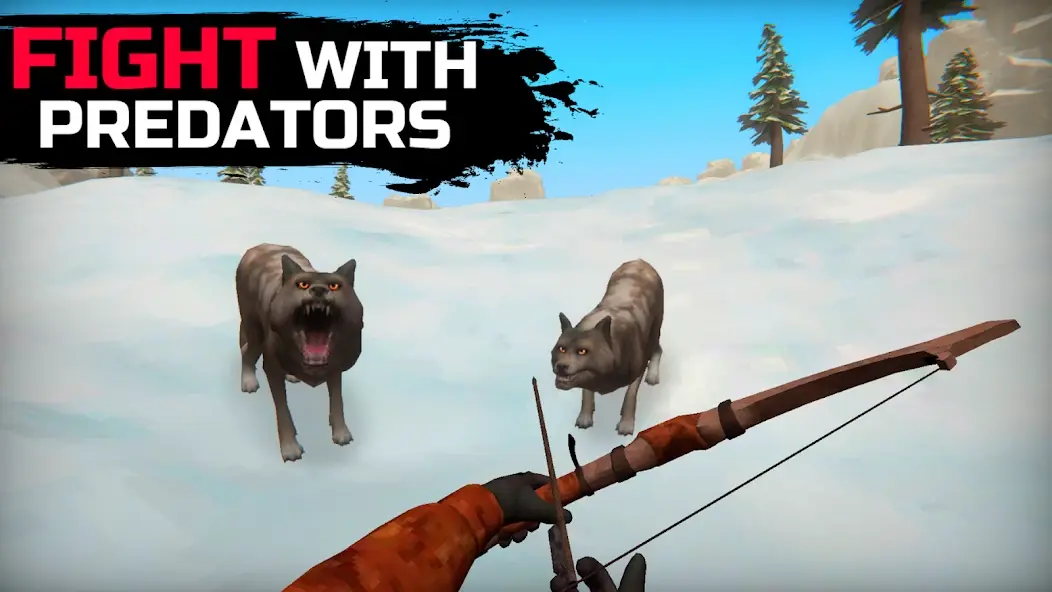 Chiến đấu với thú hoang trong WinterCraft Survival Forest
