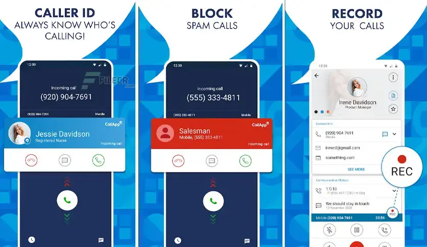 Incoming call identification feature in CallApp