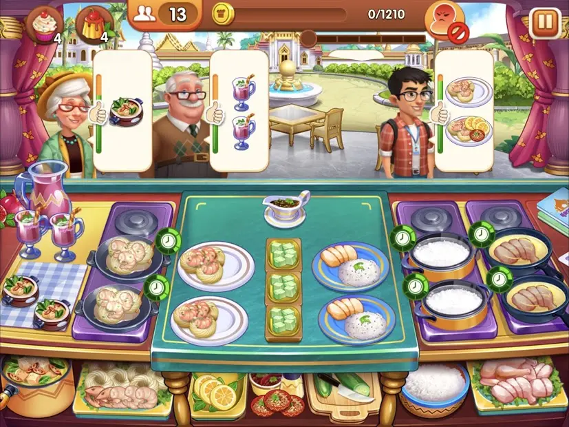 Serving multiple customers quickly in Cooking Madness