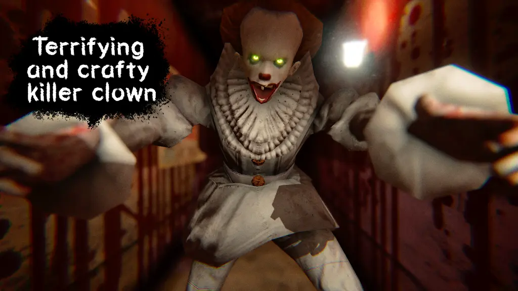 Scary clown character in Death Park APK