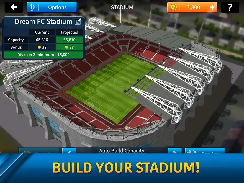 Upgrading stadium in Dream League Soccer