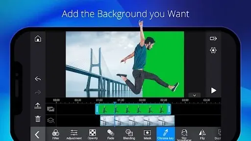 PowerDirector video editing interface on Android