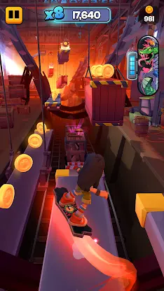 Neon city environment in Subway Surfers City at night