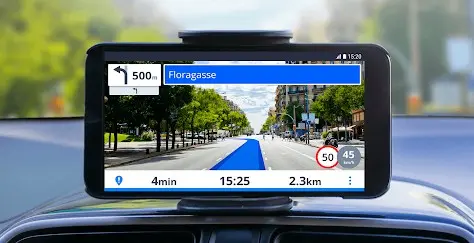 Sygic GPS 3D navigation display