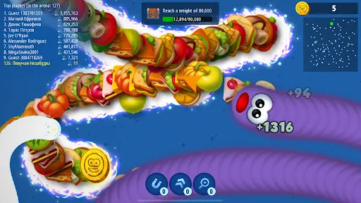 Worms Zone .io MOD APK screenshot 1