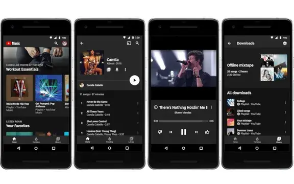 YouTube Music interface on smartphone