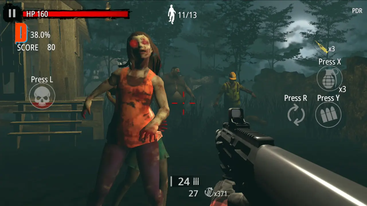 Zombie Hunter first person shooting gameplay