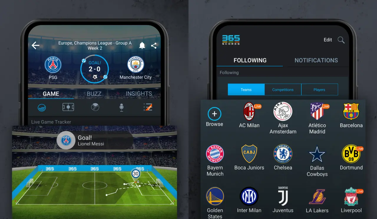 365Scores live notifications