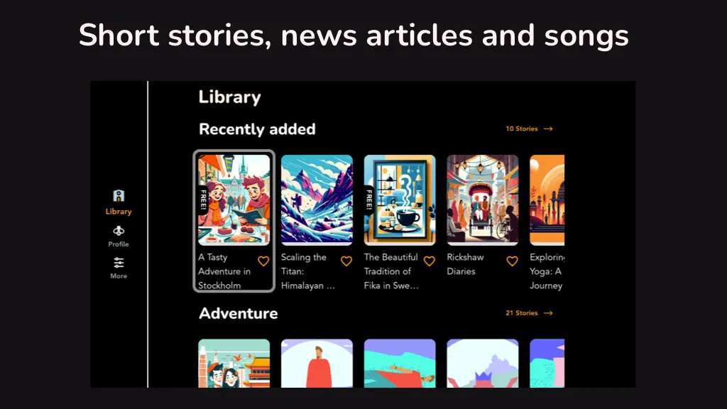 Beelinguapp story library